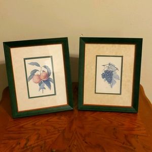 Lot of 2, Intercraft Pictures,  Grapes & Peaches